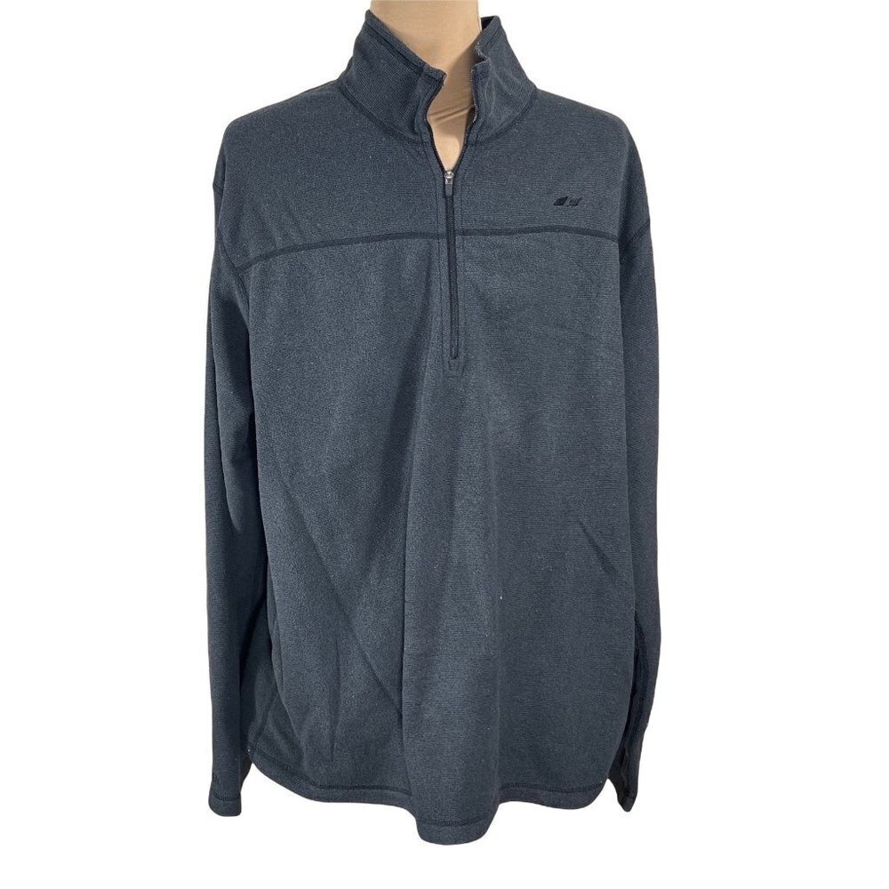 Koppen Men's Fleece 1/4 Zip Long Sleeve Outdoor Dark Grey Pullover Size L Large